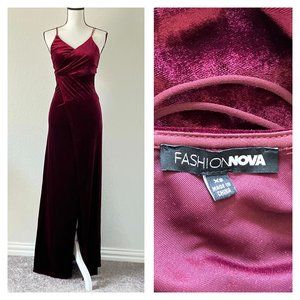 Size XS Crimson Velvet Maxi Dress